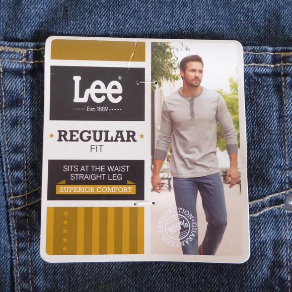 LEE JEANS MENS 36 x 34 REGULAR FIT STRAIGHT LEG QUARTZ STONE (NEW WITH TAGS) - Picture 6 of 7